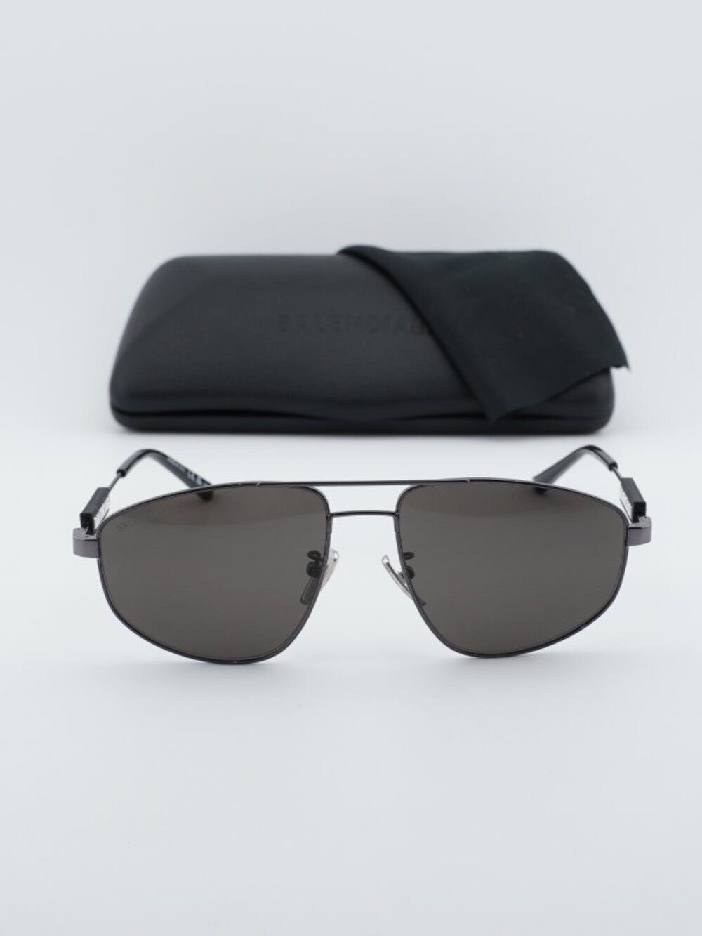 Balenciaga BB0115S 001 Aviator Sunglasses - Grey/Dark Grey - Picture 5 of 12
